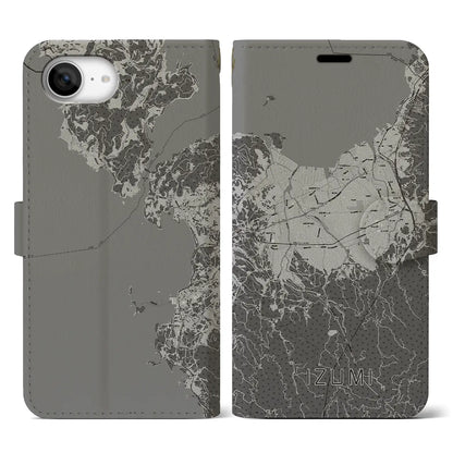 【出水（鹿児島県）】地図柄iPhoneケース（手帳タイプ）