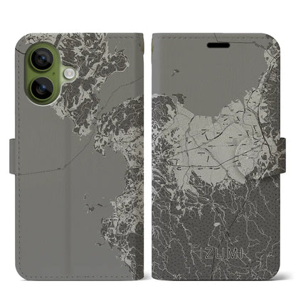 【出水（鹿児島県）】地図柄iPhoneケース（手帳タイプ）