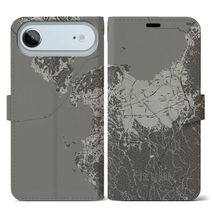 【出水（鹿児島県）】地図柄iPhoneケース（手帳タイプ）