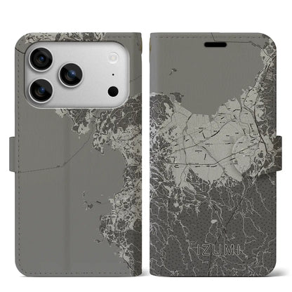 【出水（鹿児島県）】地図柄iPhoneケース（手帳タイプ）