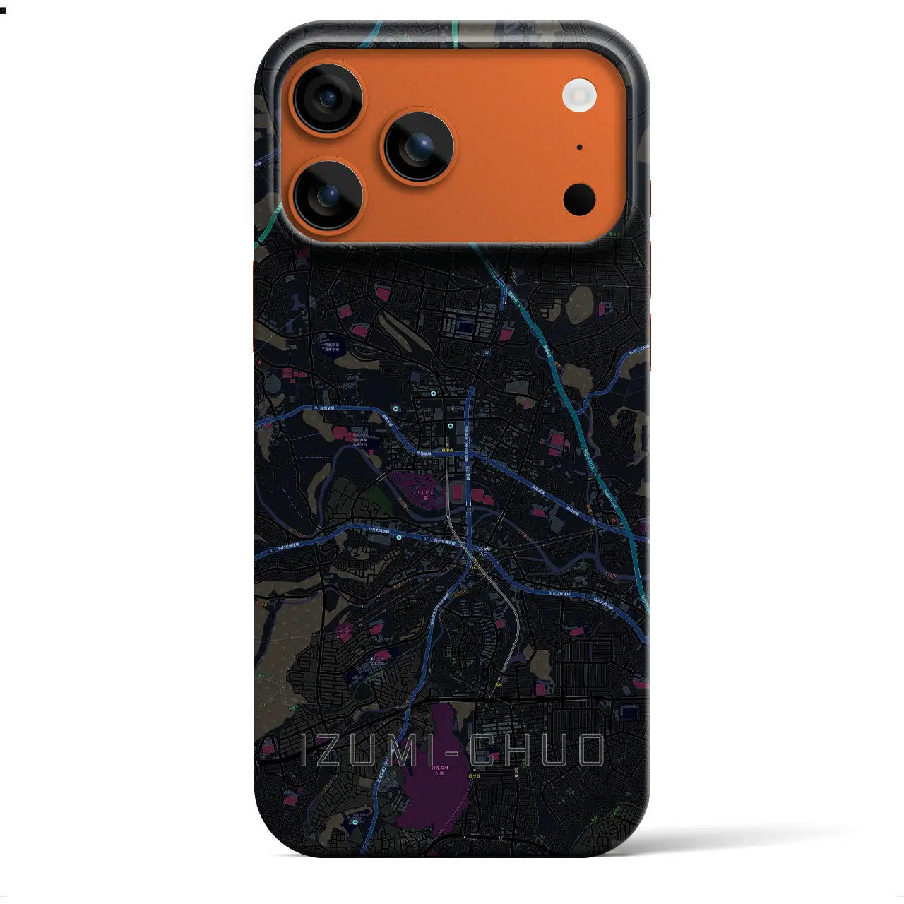 【泉中央（宮城県）】地図柄iPhoneケース（バックカバータイプ）