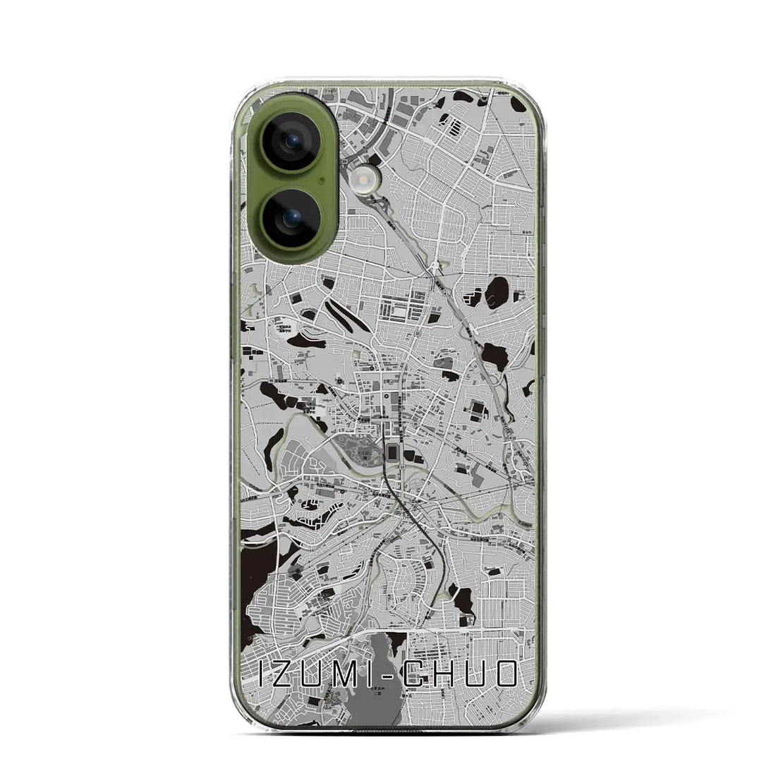 【泉中央(宮城県)】地図柄iPhoneケース(クリアタイプ)モノトーン・iPhone 17 Pro Max 用