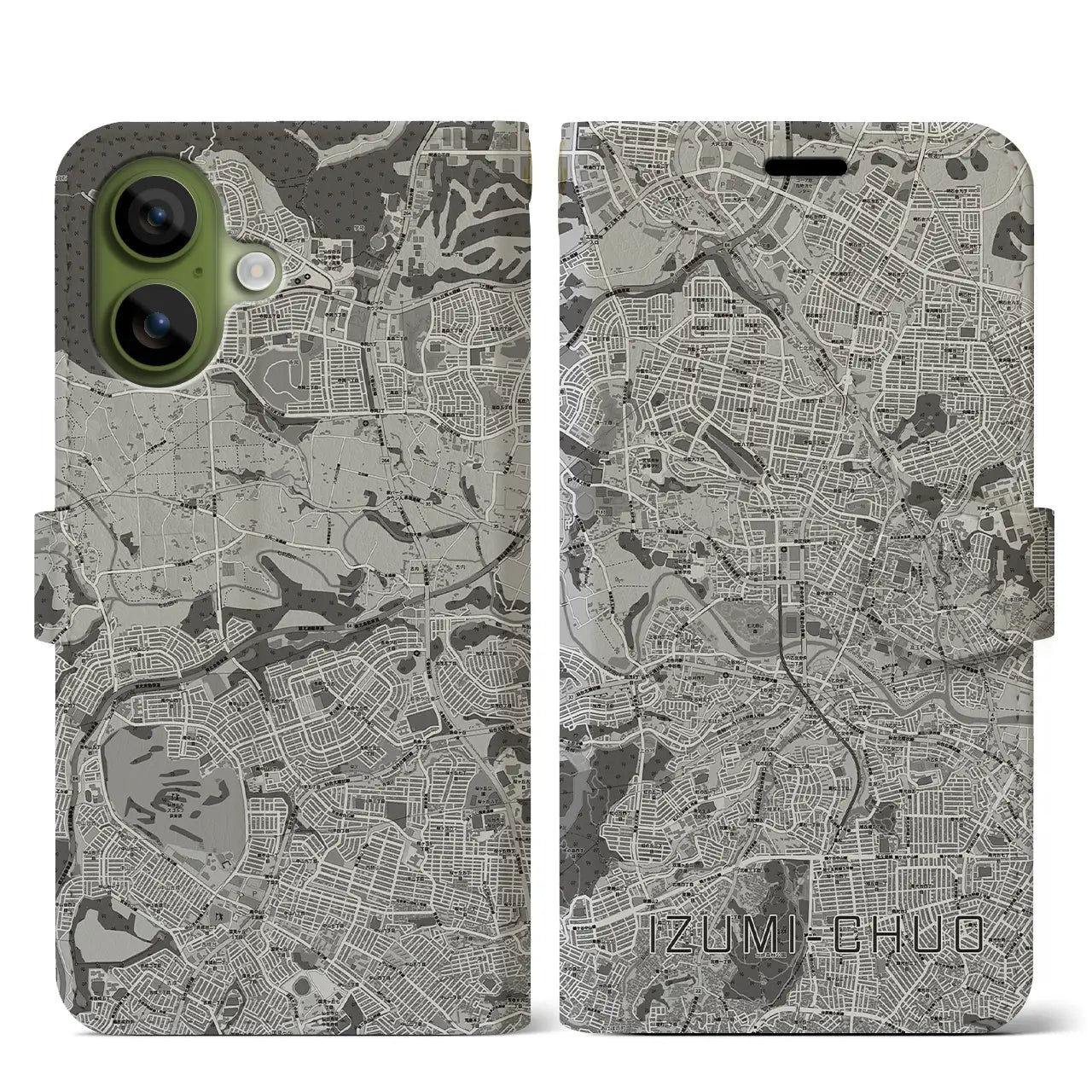 【泉中央（宮城県）】地図柄iPhoneケース（手帳タイプ）