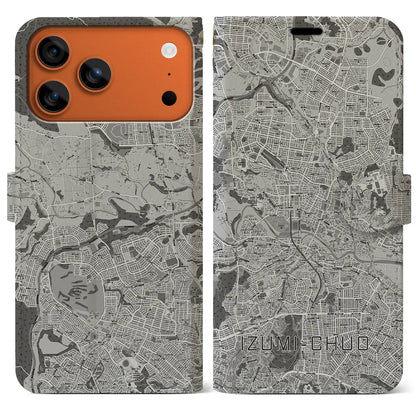 【泉中央（宮城県）】地図柄iPhoneケース（手帳タイプ）