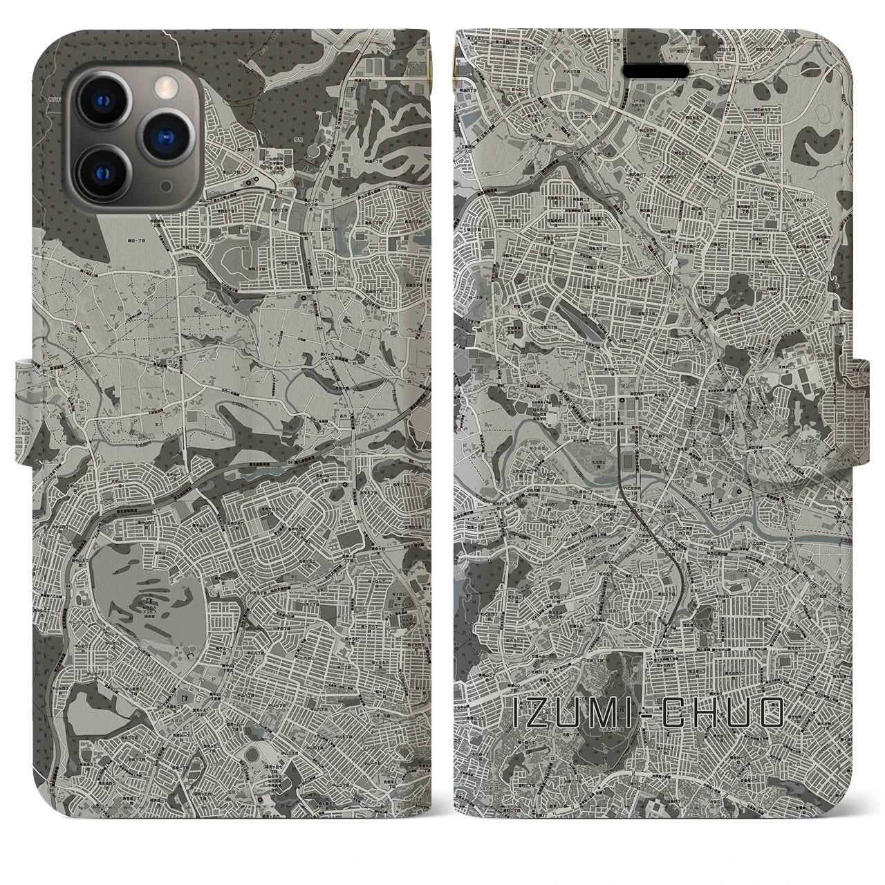 【泉中央（宮城県）】地図柄iPhoneケース（手帳タイプ）