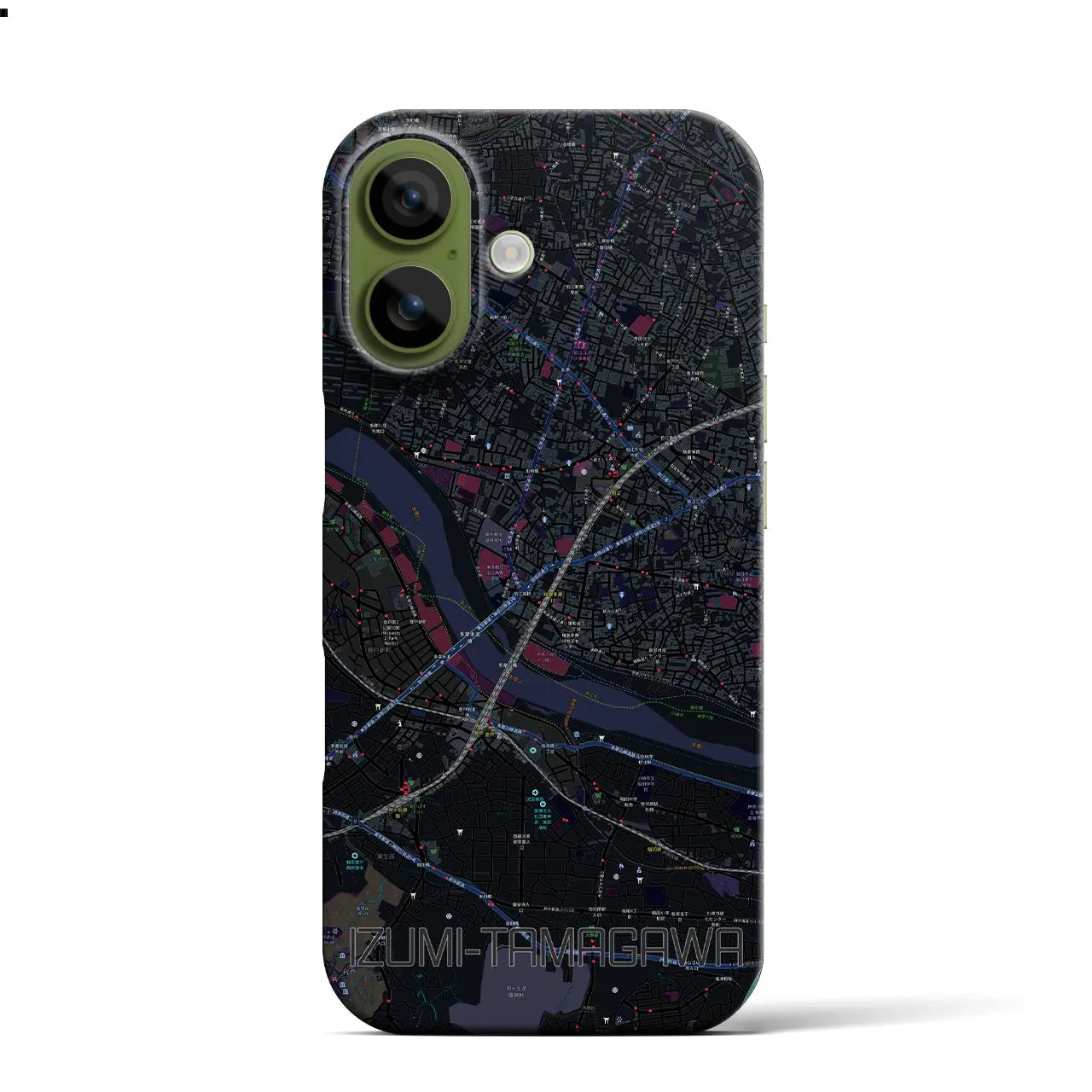 【和泉多摩川（東京都）】地図柄iPhoneケース（バックカバータイプ）