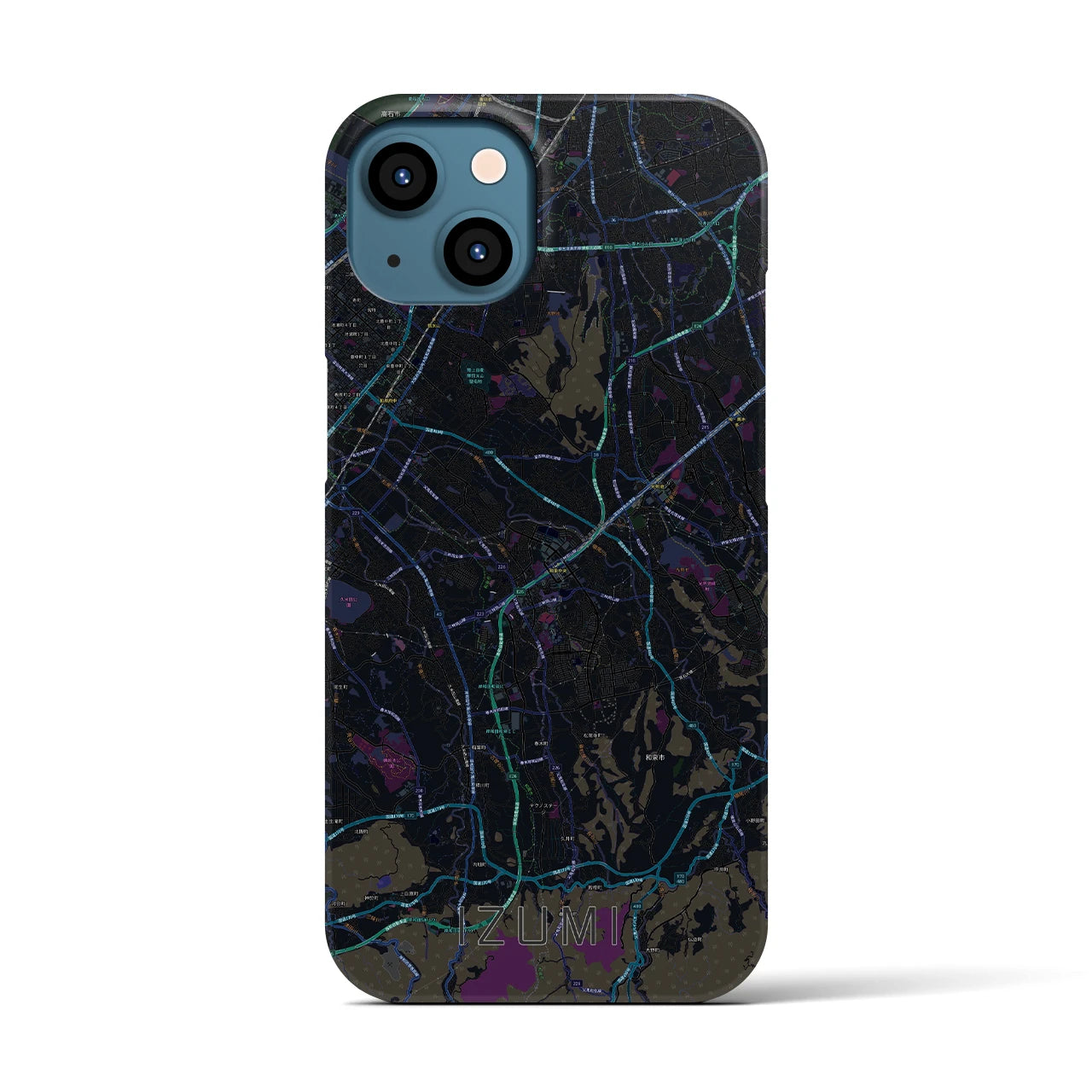 【和泉（大阪府）】地図柄iPhoneケース（バックカバータイプ）