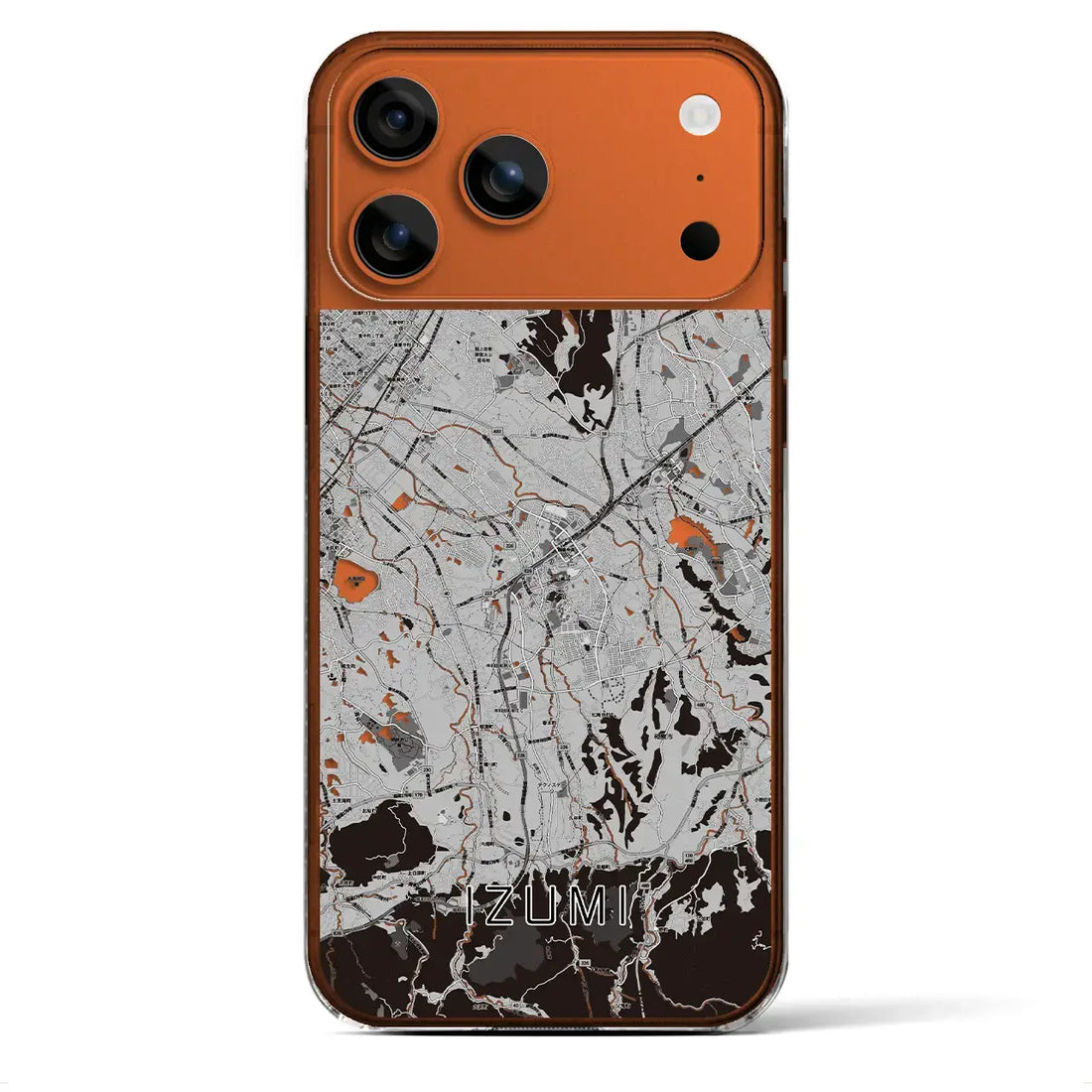 【和泉(大阪府)】地図柄iPhoneケース(クリアタイプ)モノトーン・iPhone 17 Pro Max 用