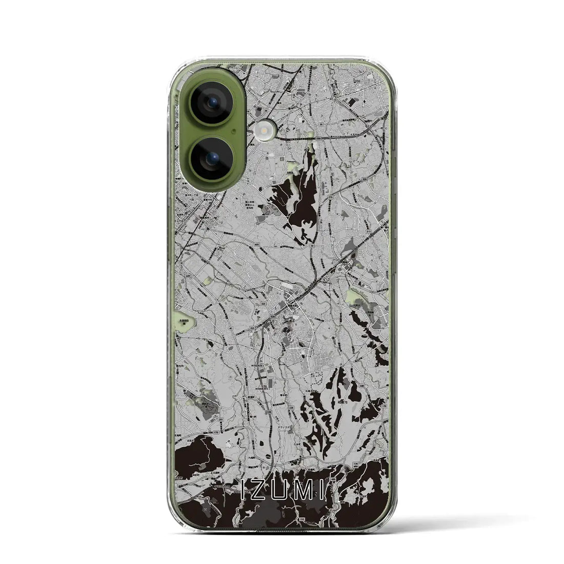 【和泉（大阪府）】地図柄iPhoneケース（クリアタイプ）モノトーン・iPhone 17 Pro Max 用