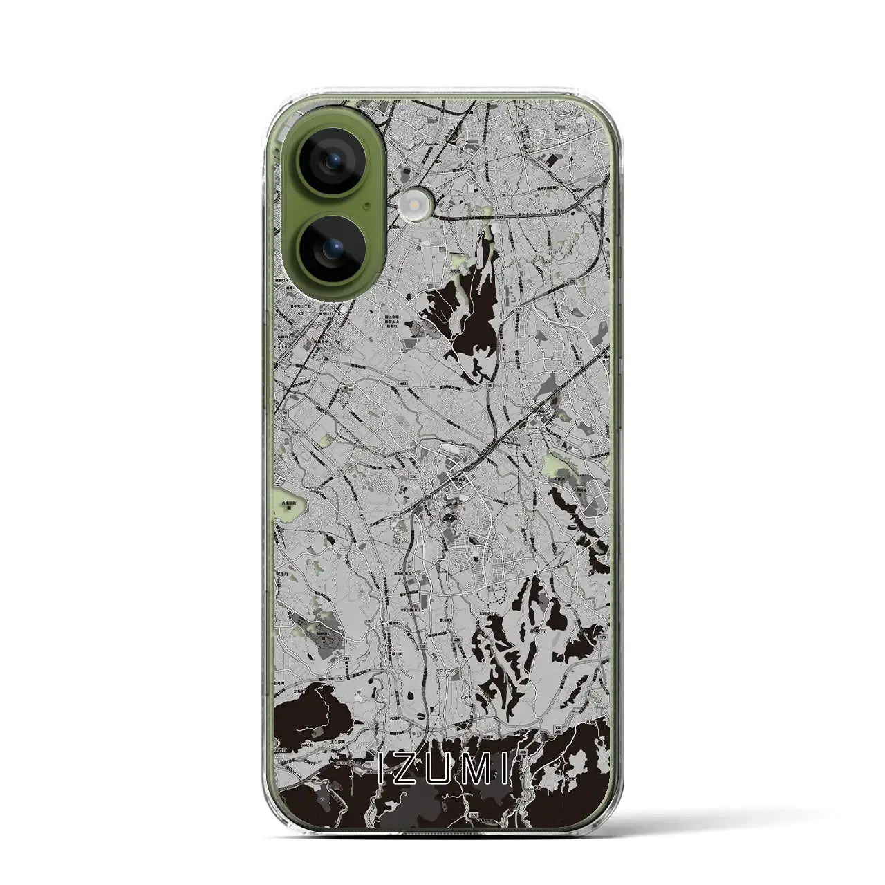 【和泉（大阪府）】地図柄iPhoneケース（クリアタイプ）モノトーン・iPhone 17 Pro Max 用