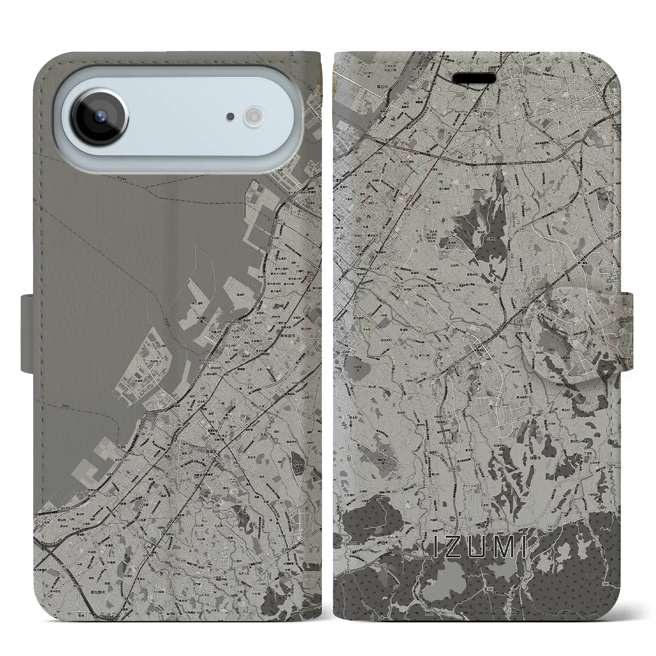 【和泉（大阪府）】地図柄iPhoneケース（手帳タイプ）