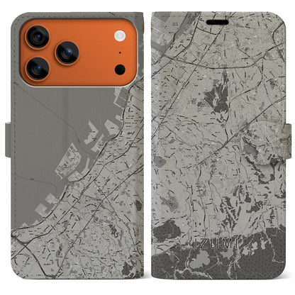 【和泉（大阪府）】地図柄iPhoneケース（手帳タイプ）