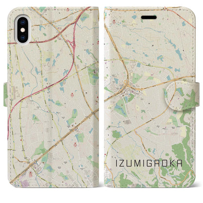 【泉ケ丘（大阪府）】地図柄iPhoneケース（手帳タイプ）ナチュラル・iPhone XS Max 用