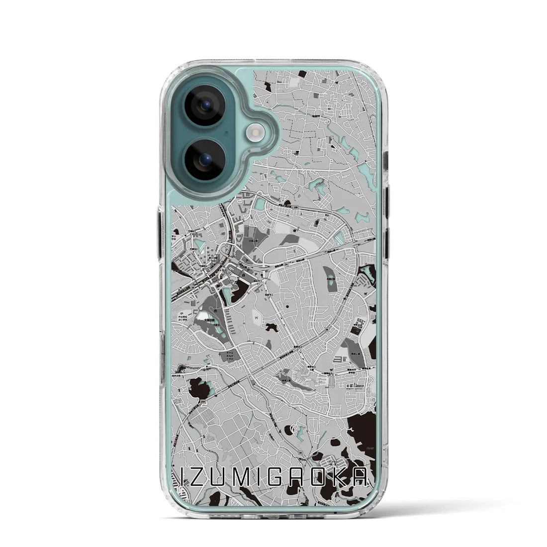 【泉ケ丘（大阪府）】地図柄iPhoneケース（MagSafeタイプ）モノトーン・iPhone 16 Pro 用