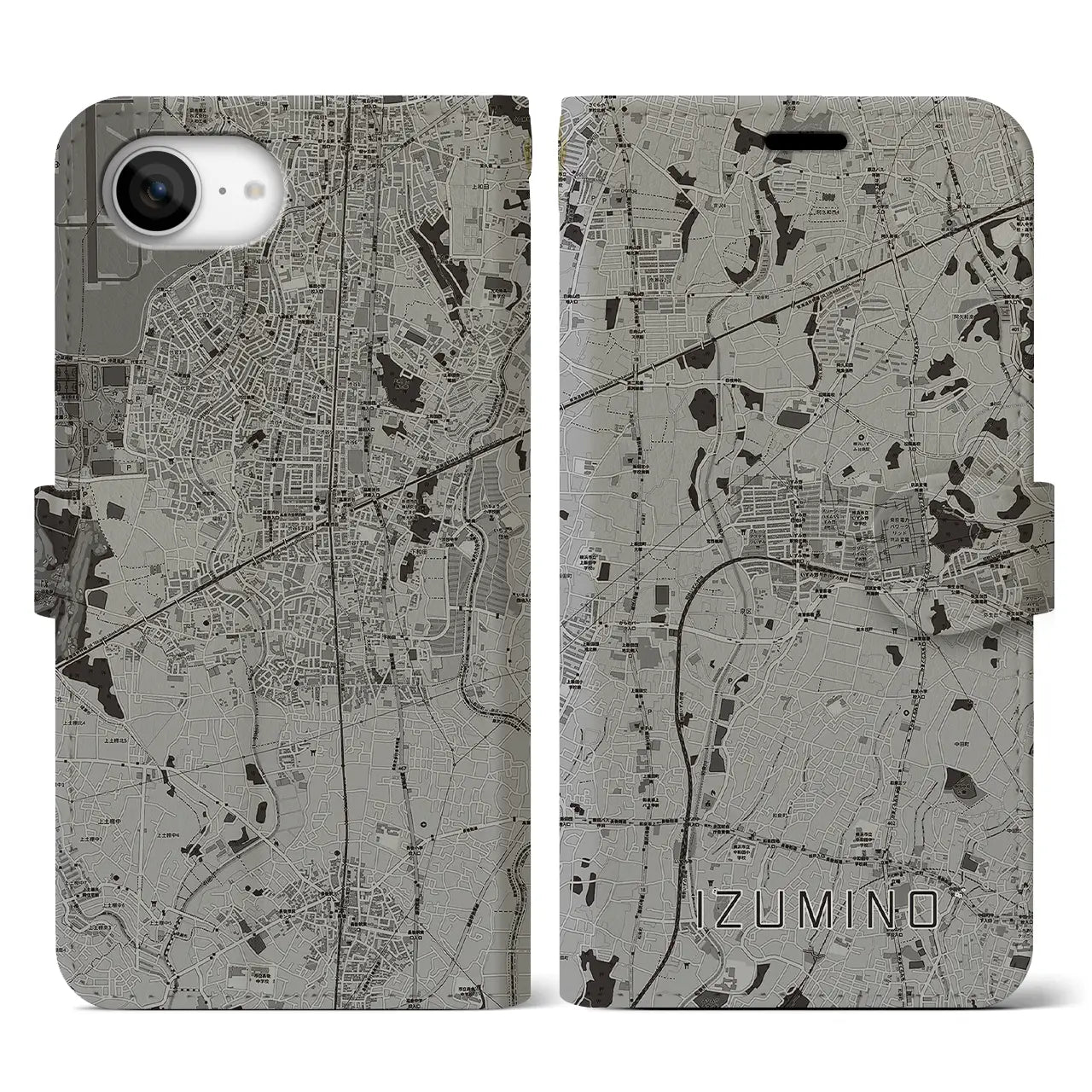 【いずみ野（神奈川県）】地図柄iPhoneケース（手帳タイプ）