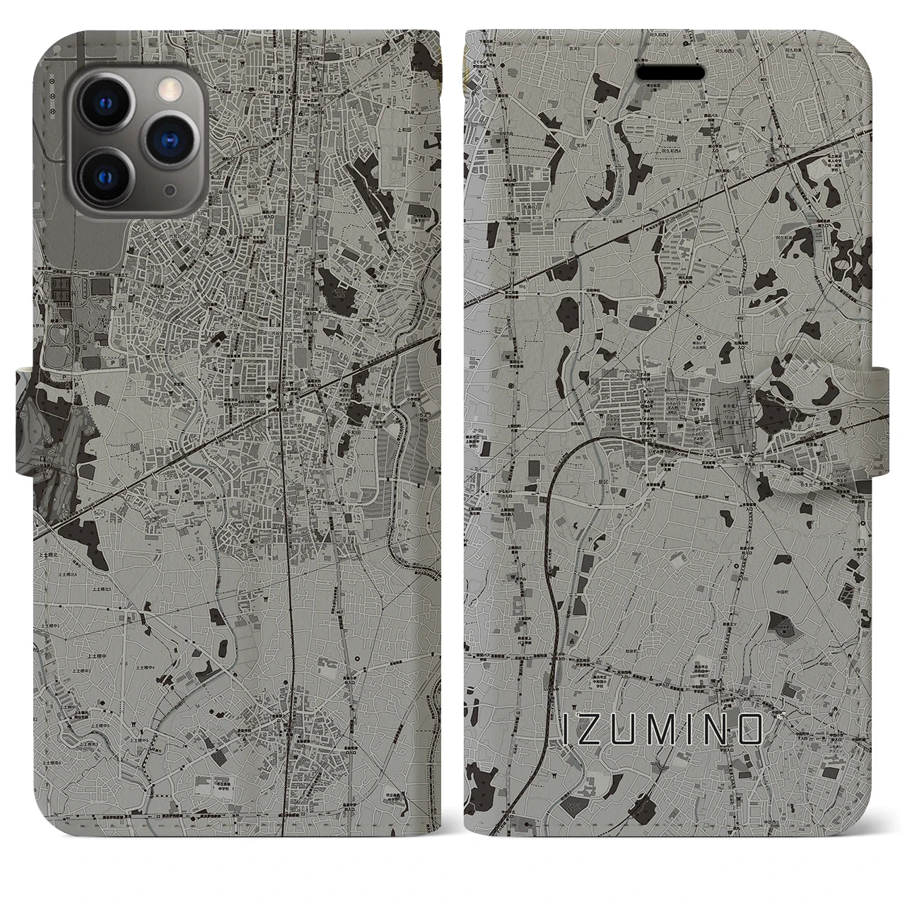 【いずみ野（神奈川県）】地図柄iPhoneケース（手帳タイプ）