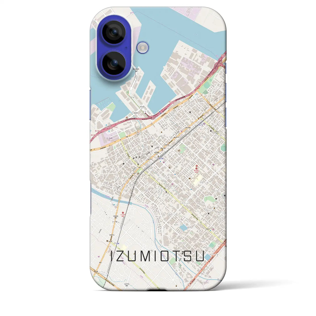 【泉大津(大阪府)】地図柄iPhoneケース(バックカバータイプ)ナチュラル・iPhone 16 Pro Max 用