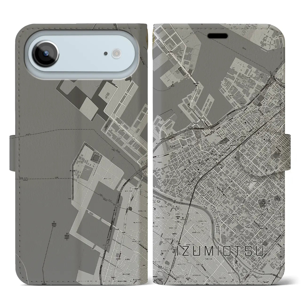 【泉大津（大阪府）】地図柄iPhoneケース（手帳タイプ）