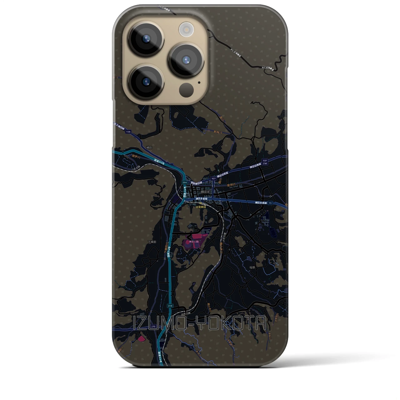 【出雲横田（島根県）】地図柄iPhoneケース（バックカバータイプ）