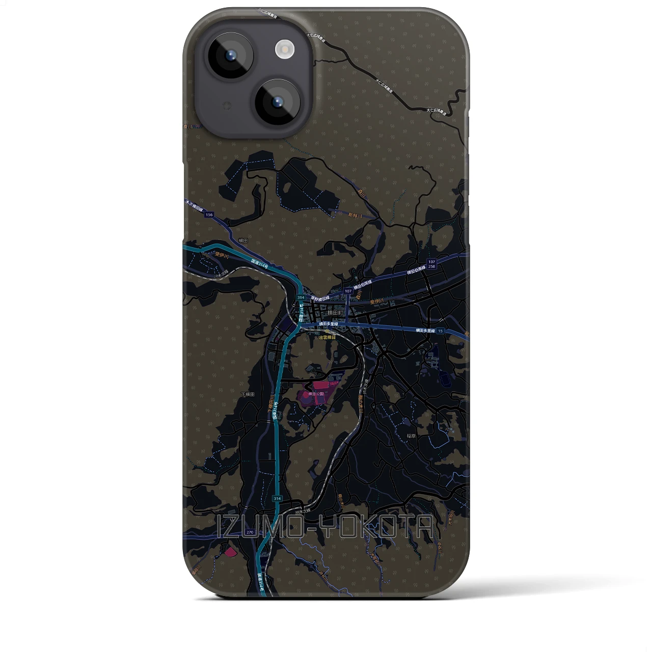 【出雲横田（島根県）】地図柄iPhoneケース（バックカバータイプ）