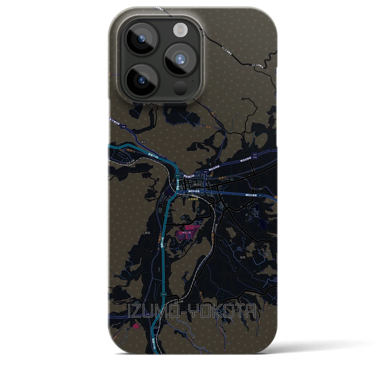 【出雲横田（島根県）】地図柄iPhoneケース（バックカバータイプ）