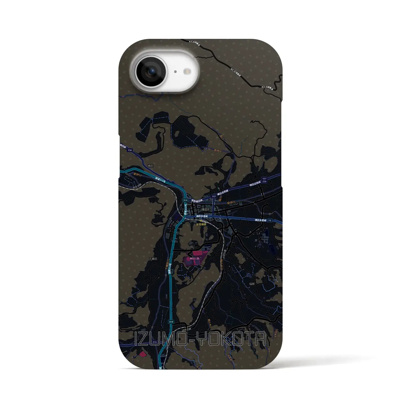 【出雲横田（島根県）】地図柄iPhoneケース（バックカバータイプ）