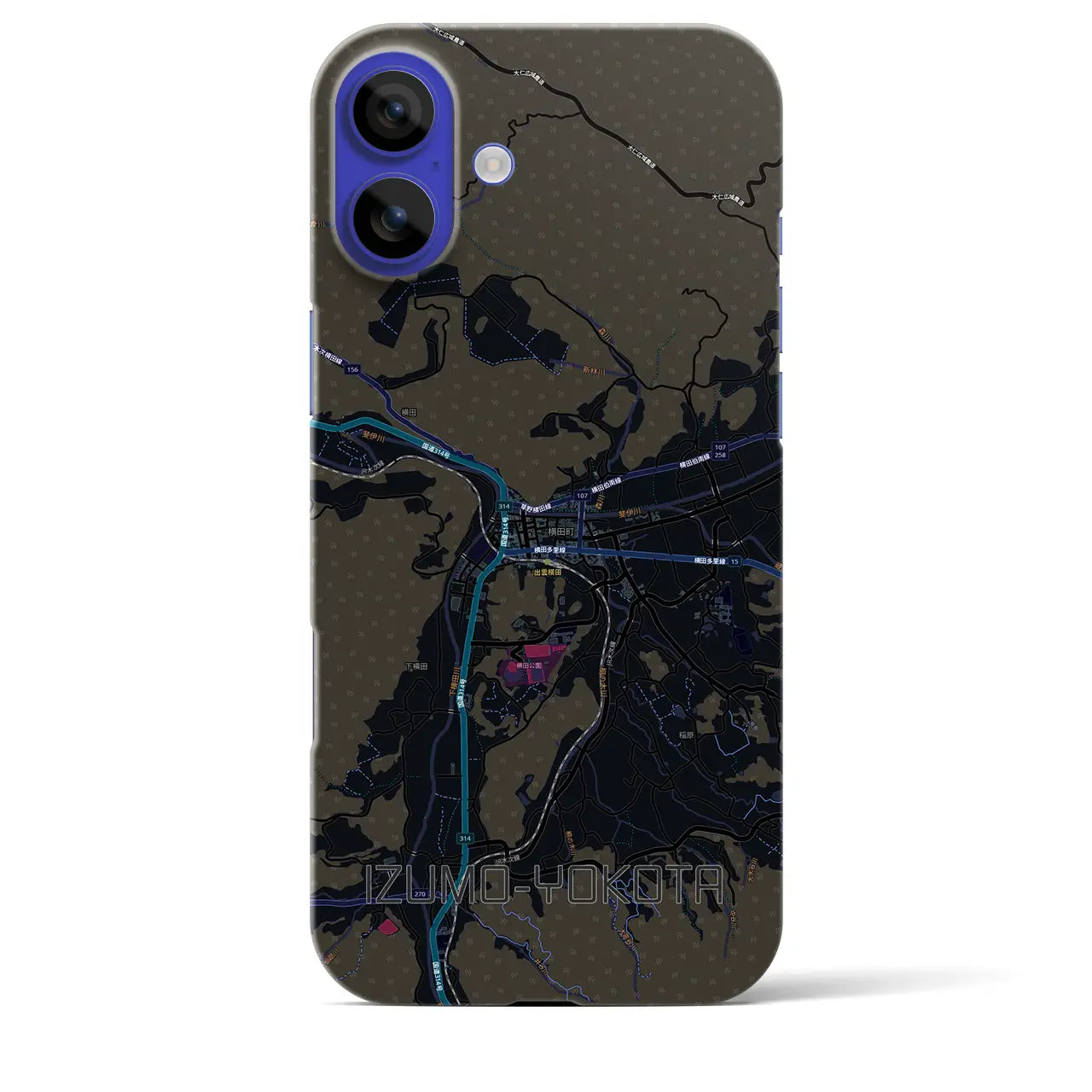 【出雲横田（島根県）】地図柄iPhoneケース（バックカバータイプ）