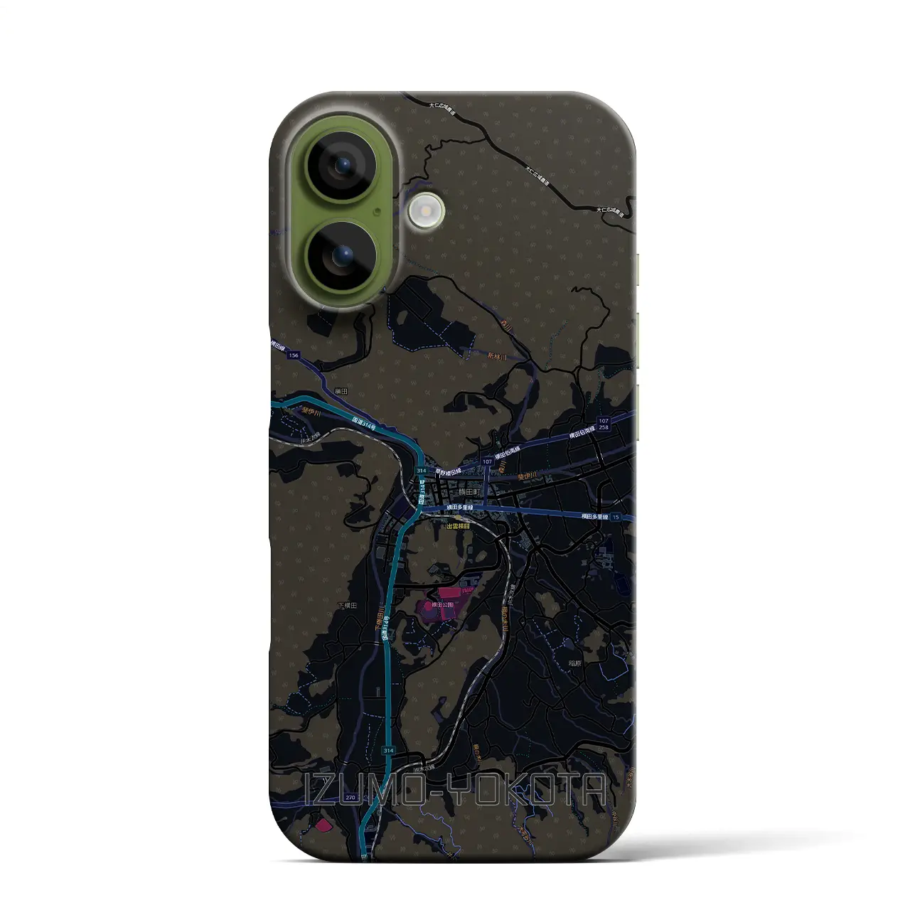 【出雲横田（島根県）】地図柄iPhoneケース（バックカバータイプ）