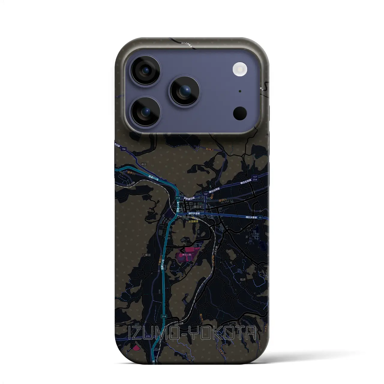 【出雲横田（島根県）】地図柄iPhoneケース（バックカバータイプ）