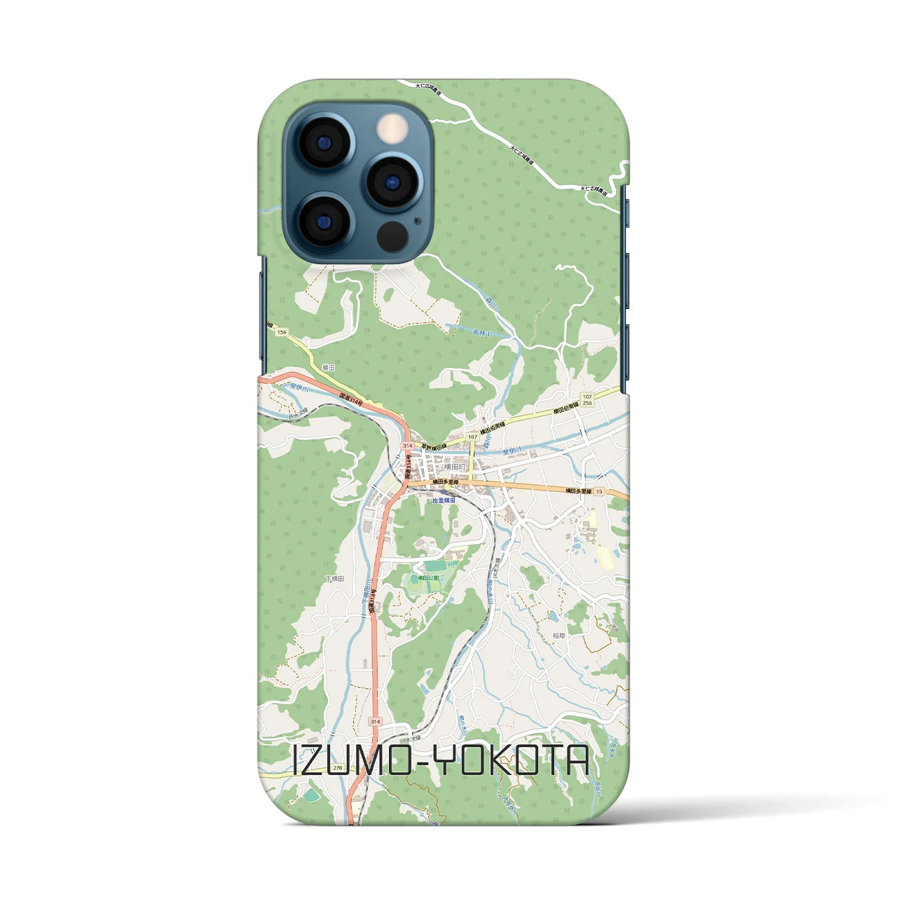 【出雲横田（島根県）】地図柄iPhoneケース（バックカバータイプ）