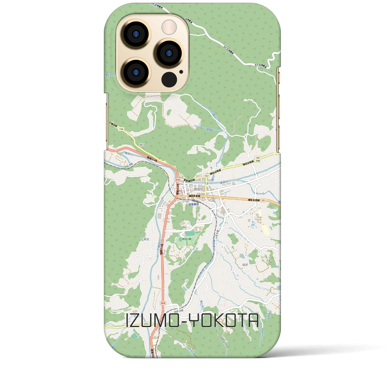 【出雲横田（島根県）】地図柄iPhoneケース（バックカバータイプ）