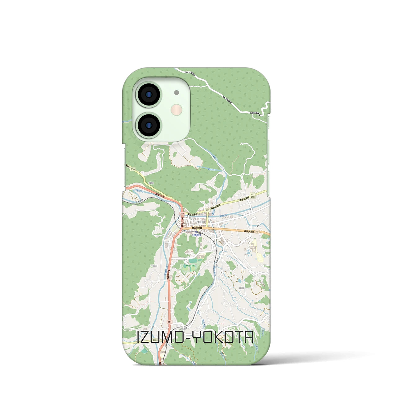 【出雲横田（島根県）】地図柄iPhoneケース（バックカバータイプ）