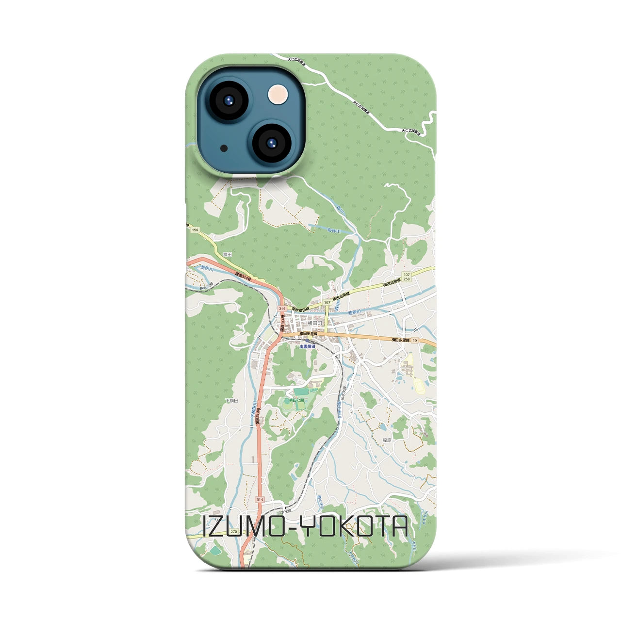 【出雲横田（島根県）】地図柄iPhoneケース（バックカバータイプ）