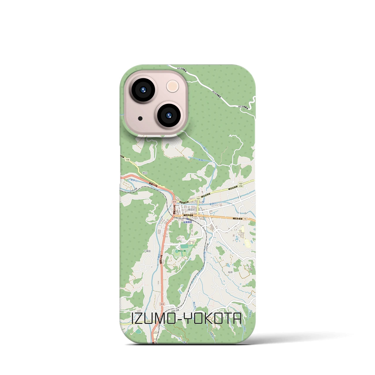 【出雲横田（島根県）】地図柄iPhoneケース（バックカバータイプ）