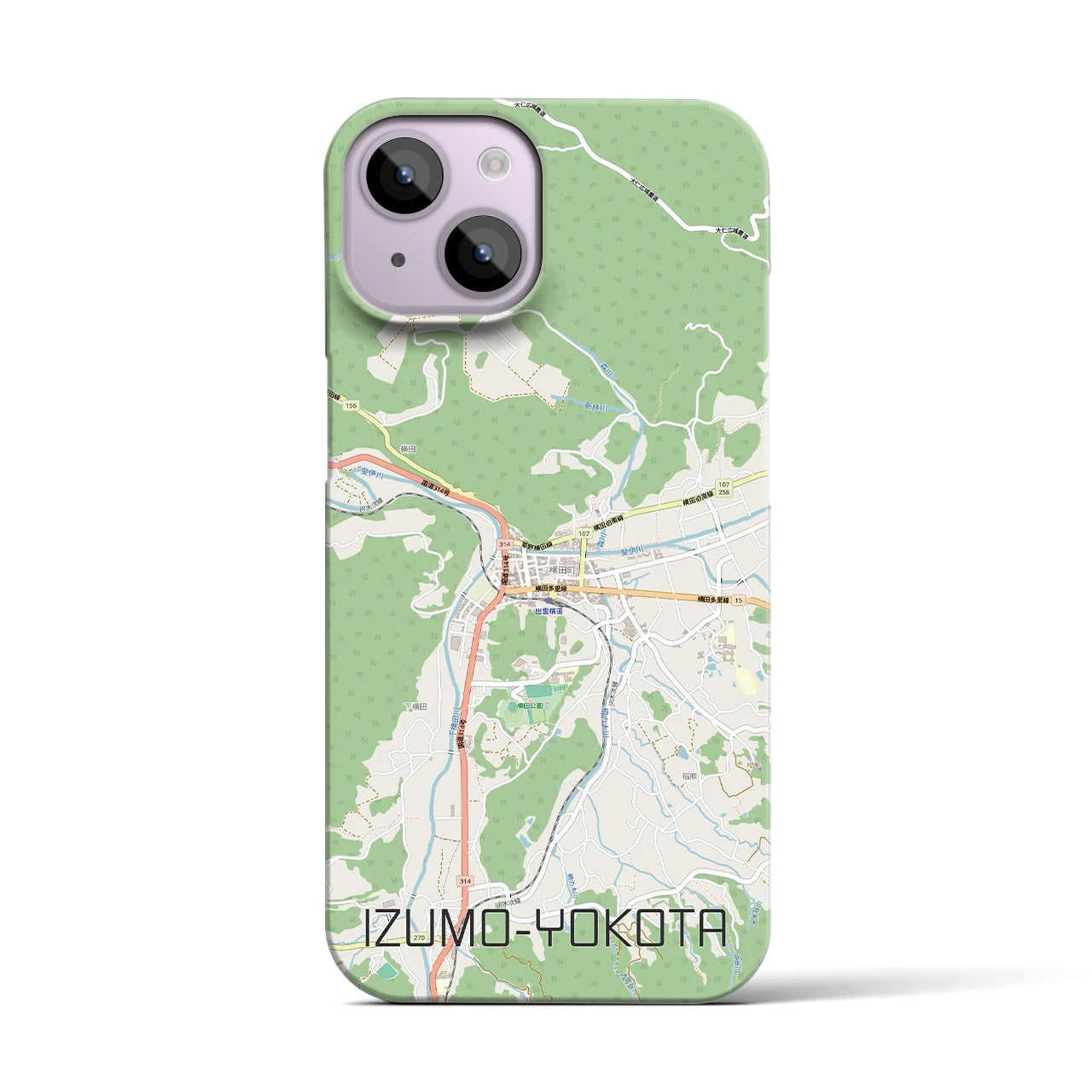 【出雲横田（島根県）】地図柄iPhoneケース（バックカバータイプ）