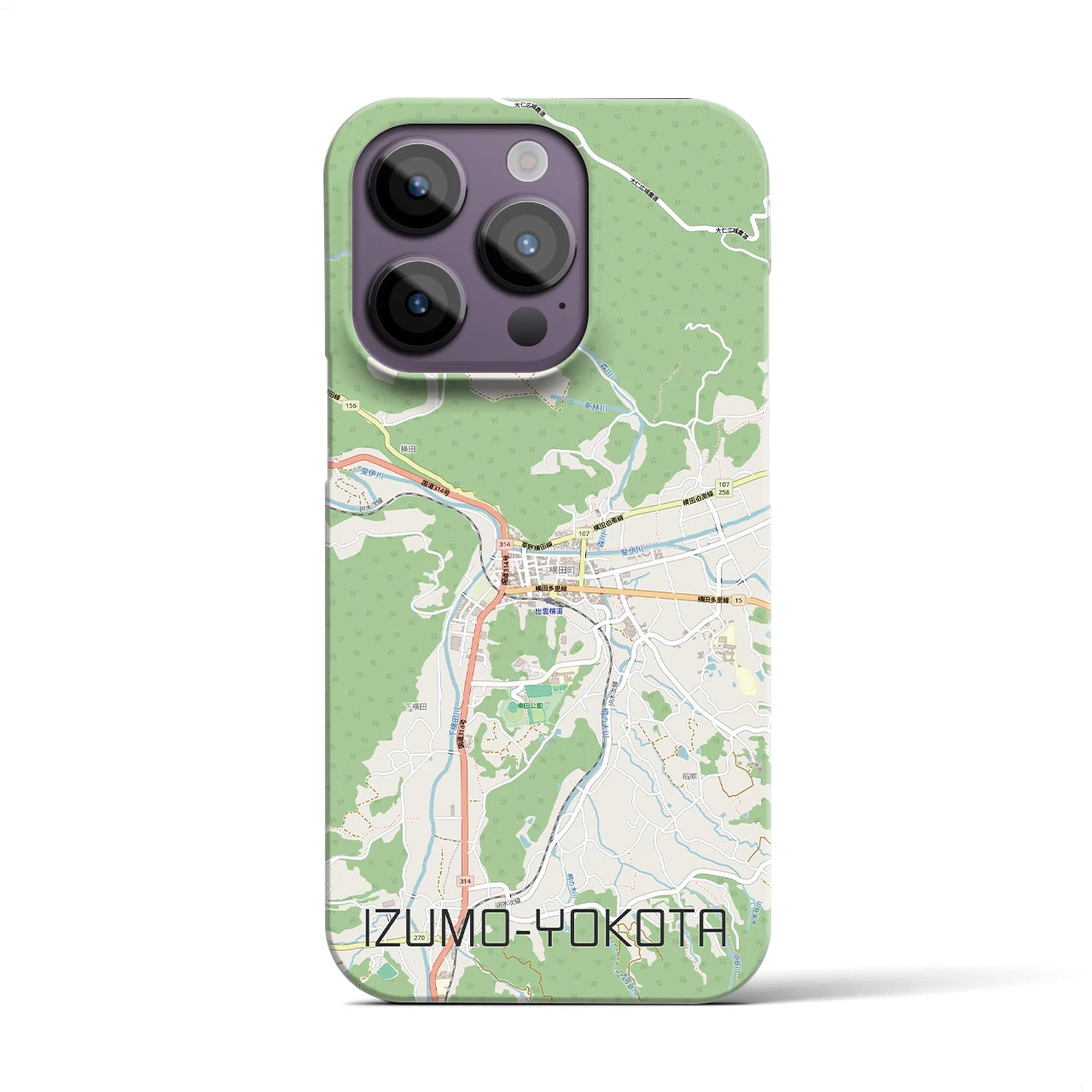 【出雲横田（島根県）】地図柄iPhoneケース（バックカバータイプ）