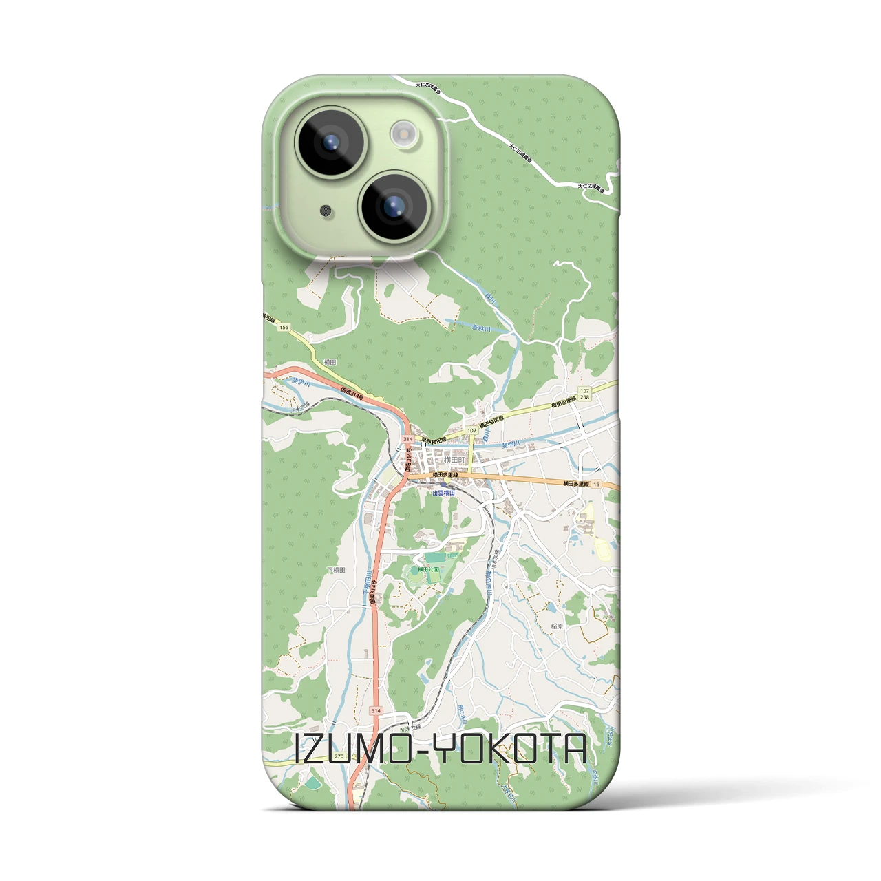 【出雲横田（島根県）】地図柄iPhoneケース（バックカバータイプ）