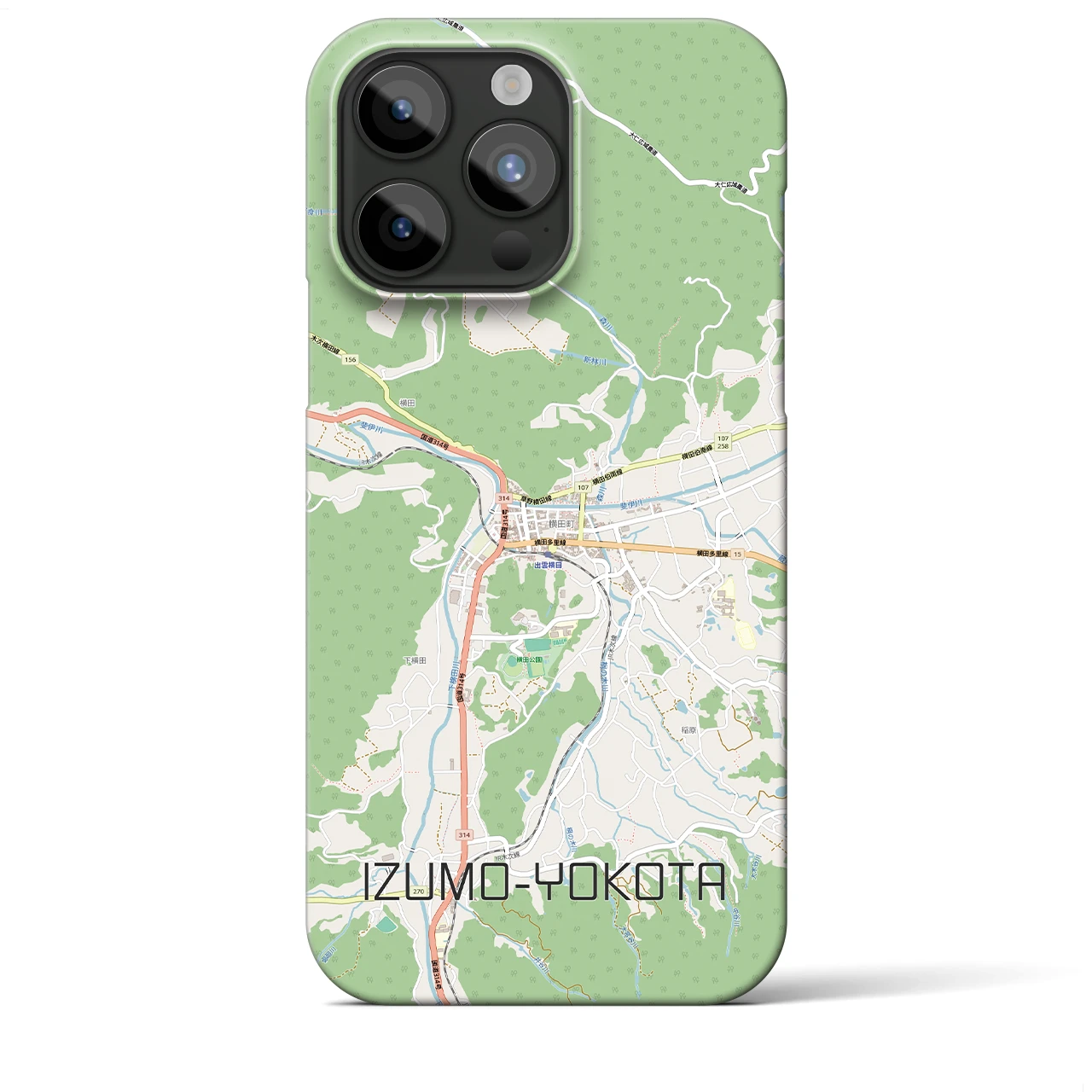 【出雲横田（島根県）】地図柄iPhoneケース（バックカバータイプ）