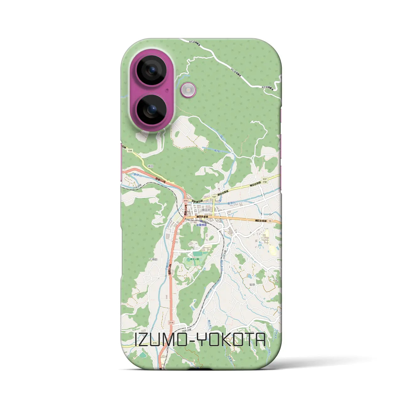 【出雲横田（島根県）】地図柄iPhoneケース（バックカバータイプ）