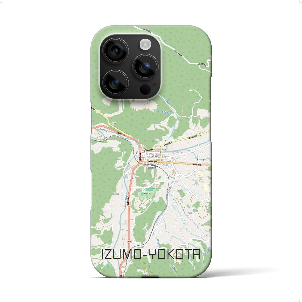 【出雲横田（島根県）】地図柄iPhoneケース（バックカバータイプ）