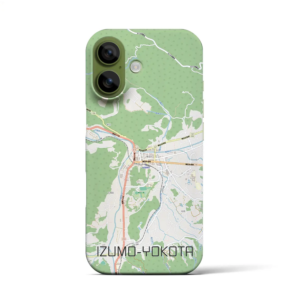 【出雲横田(島根県)】地図柄iPhoneケース(バックカバータイプ)ナチュラル・iPhone 17 Pro Max 用