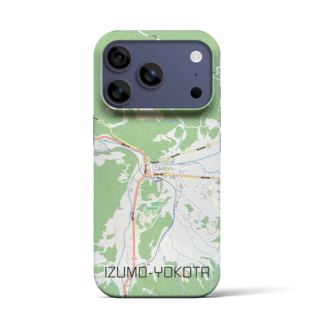 【出雲横田（島根県）】地図柄iPhoneケース（バックカバータイプ）