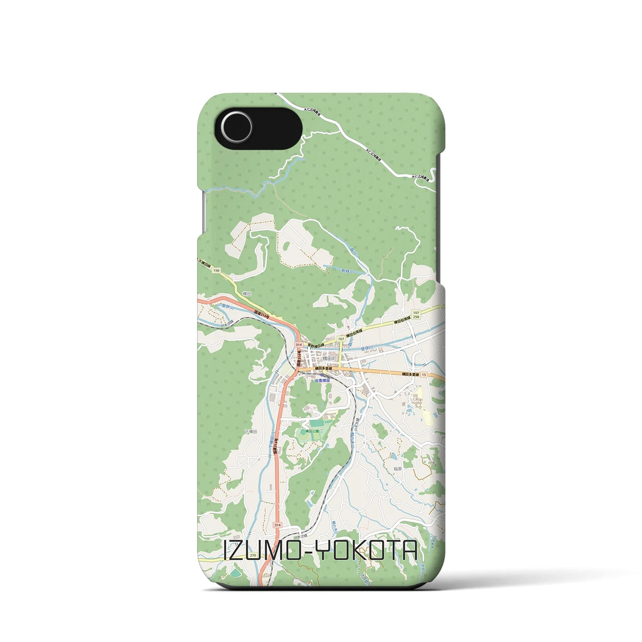 【出雲横田（島根県）】地図柄iPhoneケース（バックカバータイプ）