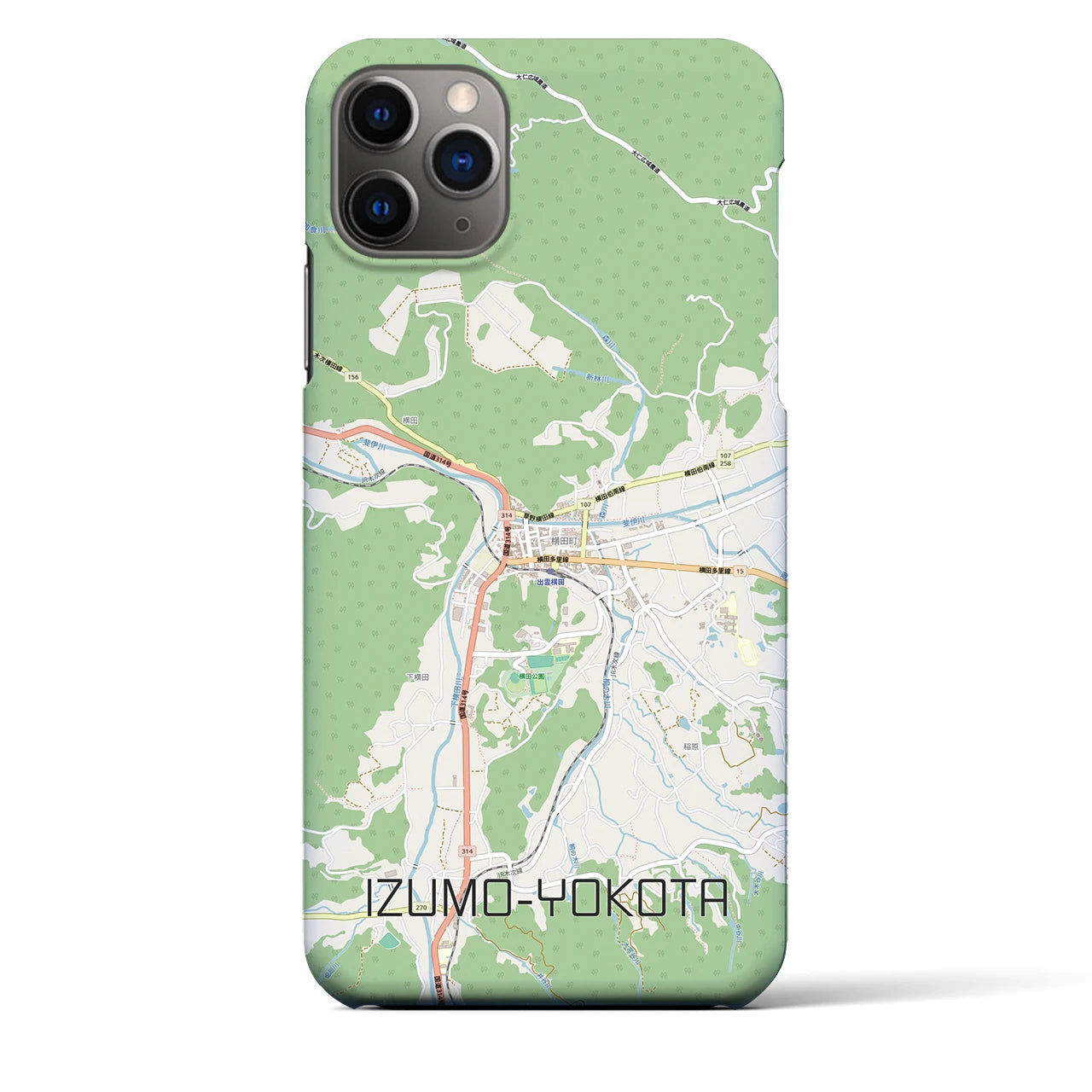 【出雲横田（島根県）】地図柄iPhoneケース（バックカバータイプ）