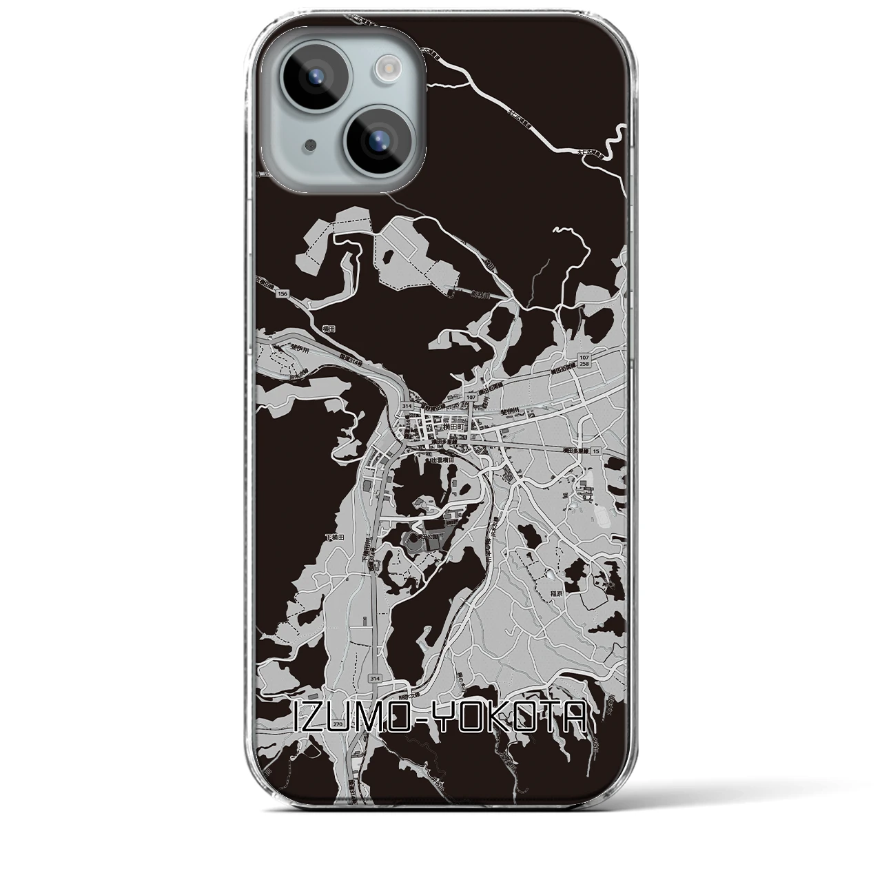 【出雲横田（島根県）】地図柄iPhoneケース（クリアタイプ）