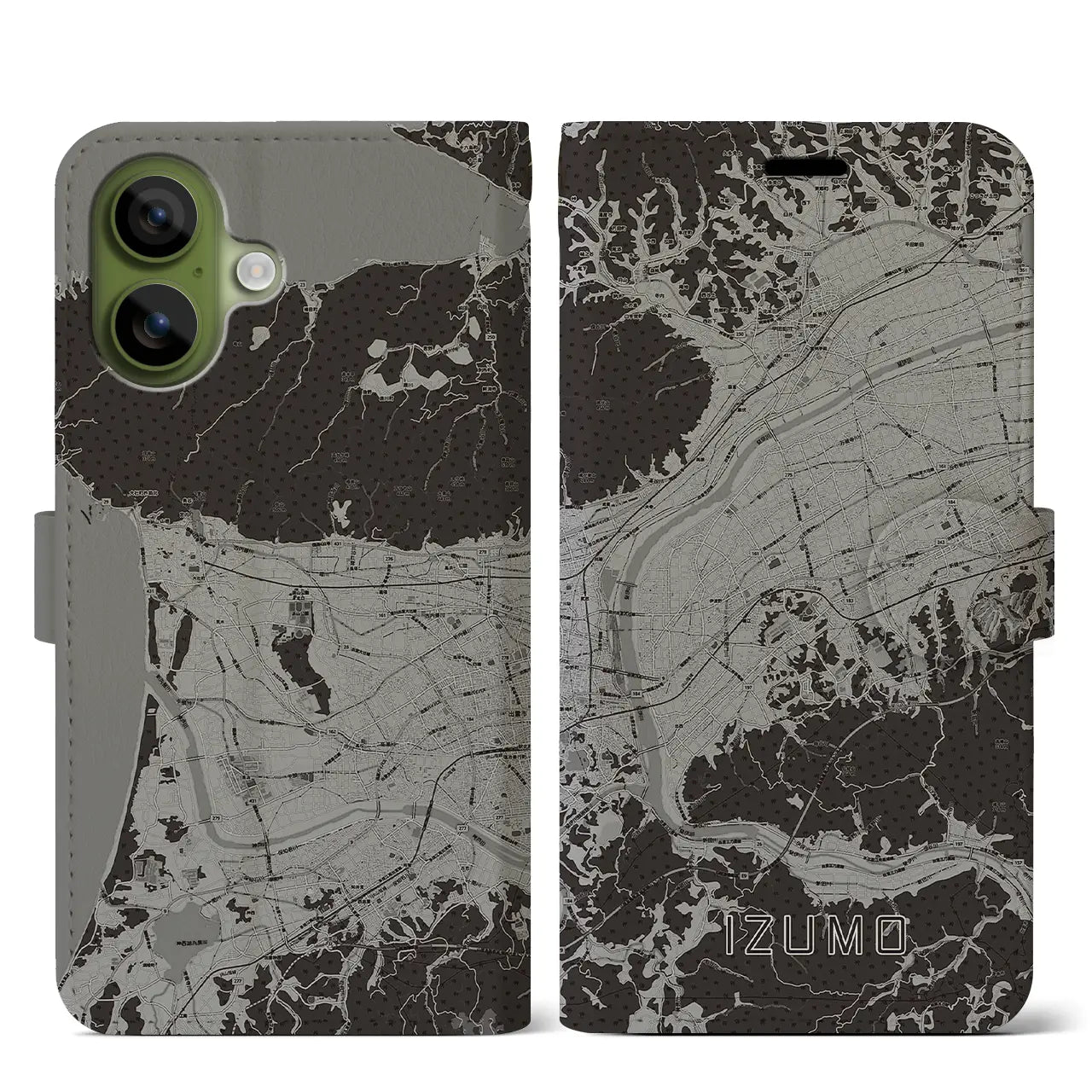 【出雲（島根県）】地図柄iPhoneケース（手帳タイプ）