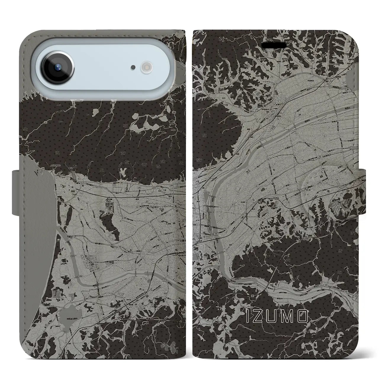 【出雲（島根県）】地図柄iPhoneケース（手帳タイプ）