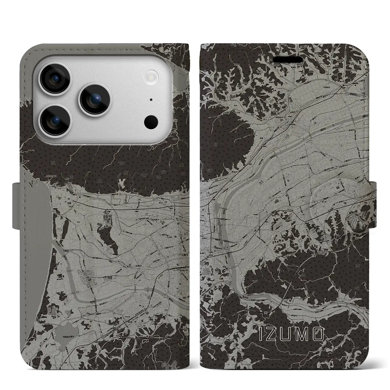 【出雲（島根県）】地図柄iPhoneケース（手帳タイプ）