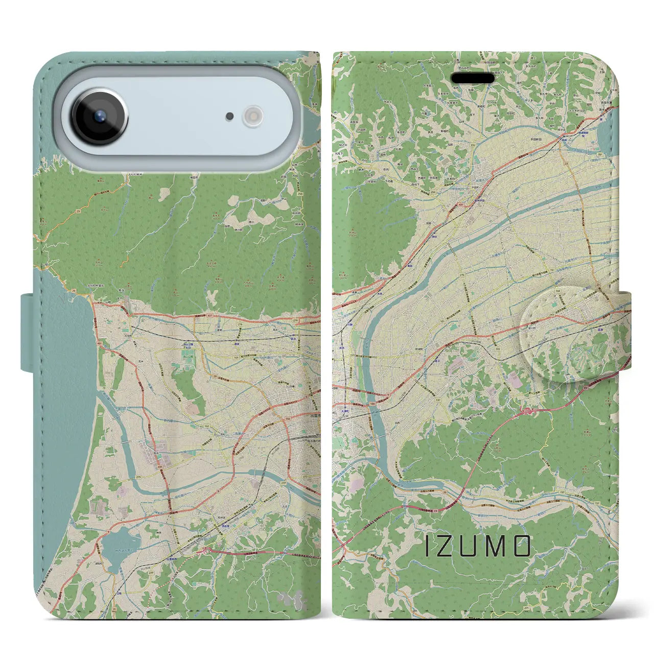 【出雲（島根県）】地図柄iPhoneケース（手帳タイプ）