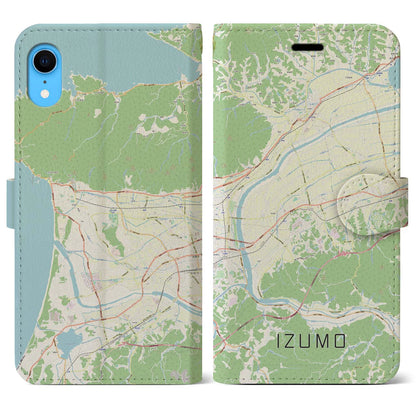 【出雲（島根県）】地図柄iPhoneケース（手帳タイプ）ナチュラル・iPhone XR 用